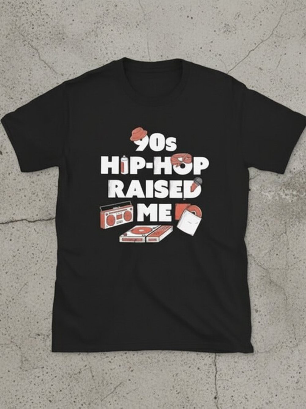 90s Hip Hop Raised Me Retro Rap Graphic Tee Streetwear Shirt